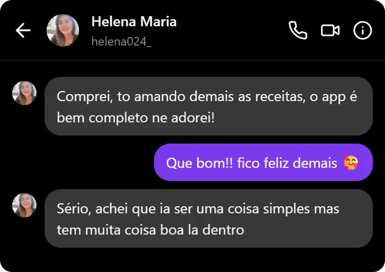 Depoimento 2 via Instagram