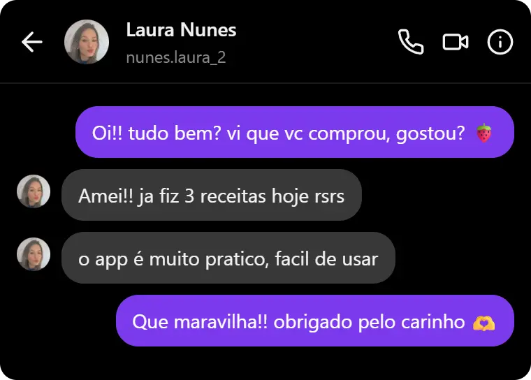 Depoimento 3 via Instagram