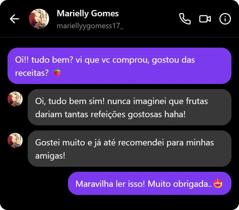 Depoimento 4 via Instagram